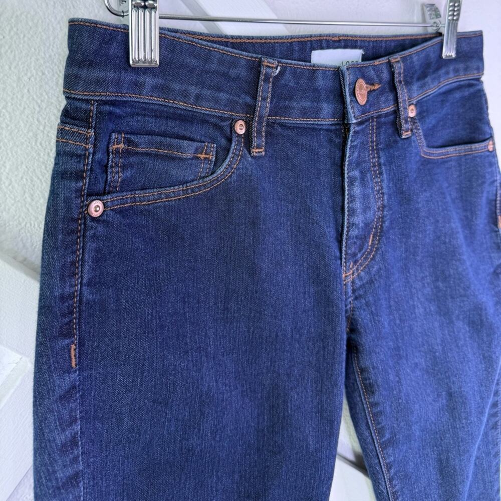 LOFT Curvy Straight Jeans Dark Wash Mid Rise Stretch Denim Pants Size 2/26 - Picture 3 of 9